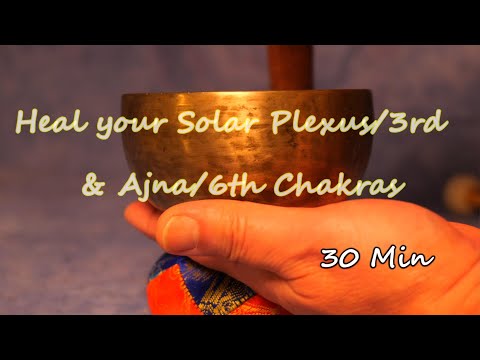 HEAL YOUR SOLAR PLEXUS & AJNA CHAKRAS! 30 MIN ~ A440hz ~ SINGING BOWL AVAILABLE WWW.TEMPLESOUNDS.NET