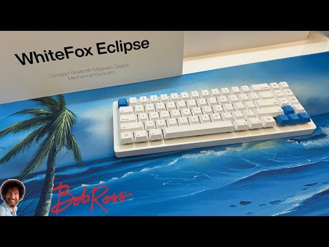 Bob Ross Deskmat + WhiteFox Eclipse Keyboard = Aesthetic