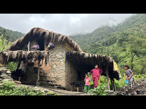 Very Beautifull Nepali Mountain Village Lifestyle | Daily Hardworking Village People in Nepal |