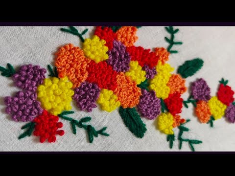 Hand embroidery | French knot embroidery design | Creative Embroidery