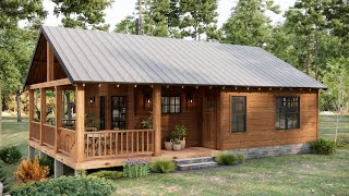 29'x26' (9x8m)  STUNNING Cabin Design: Embracing Simple and Complete Living