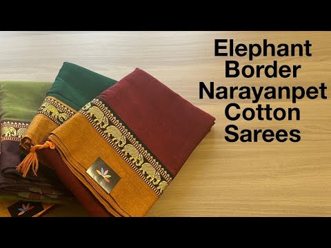 Detailed Video - Elephant Border Narayanpet Cotton Sarees | Shop on www.fabk.in #fabksarees #cottons