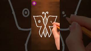 How to draw a butterfly 🦋 rangoli design | Pattampoochi Kolam 👐 #shorts #rangolidesigns #trending