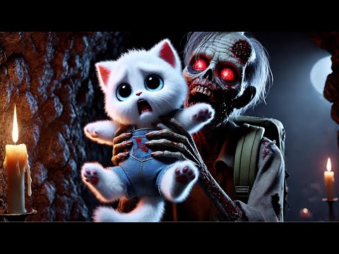 Mother Cat become a Zombie🧟 Brave Kitten 😻 #cat #ai #catlover #catvideos #cutecat #aicat