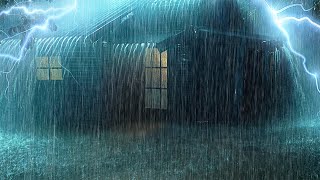 Fall into Sleep in Under 3 Minutes with Heavy Rain & Thunder on a Metal Roof of Farmhouse at Night