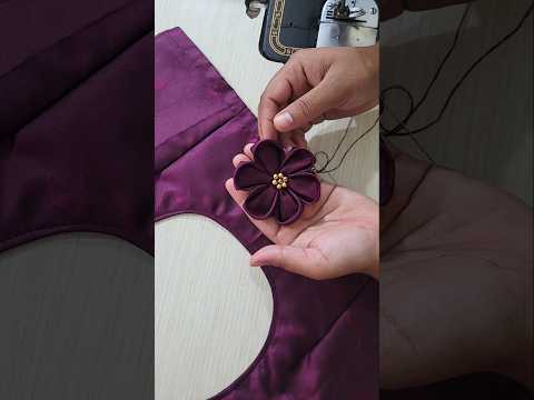 How to make beautiful flowers for blouse design #shorts #shortvideo