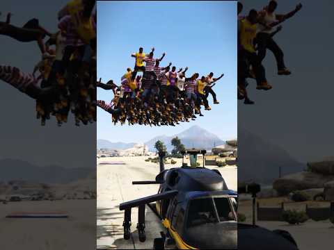 100 Gang Members Descend from the Sky! #gaming #gta #shorts