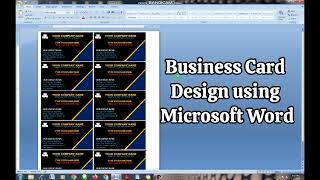 Business Card | Business card design | Ms Word