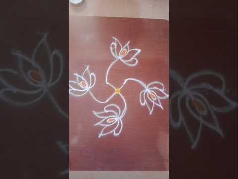 Beautiful lotus kolam rangoli design #trandingshorts #viral#ytshorts #indiandesign