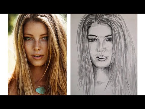 My first sketch of a beautiful woman || Pencil Sketch ||