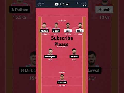 UP vs JAI Kabbadi Dream11 Prediction, Today Kabbadi Match Team | #kabaddi