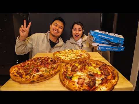 Trying Domino's "SUPER PREMIUM" Pizza's | Beef Brisket, Peking Duck & Salmon