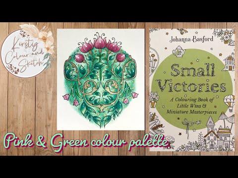 Johanna Basford Small Victories colour along ~ Pink & Green colour palette