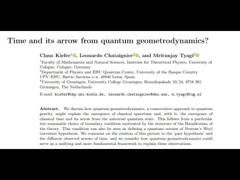 Dr. Blitz's Peer Review #1 - Time and its arrow from quantum geometrodynamics?