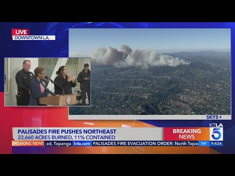 Los Angeles Mayor Karen Bass, other city officials provide update on Southern California wildfires