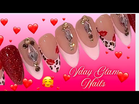 How to make Almond Shape Press On Nails ! Too soon for Vday designs? 😅❤️