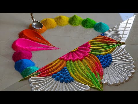 Easy rangoli designs for beginners |  Satisfying video | Sand art