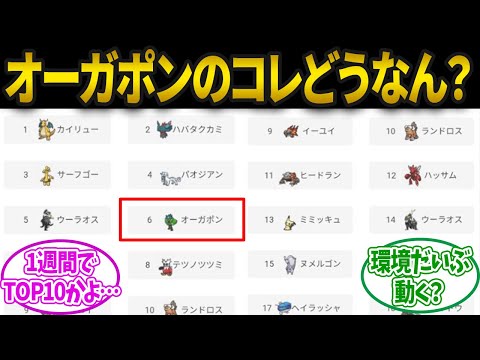 【ポケモンSV】オーガポン、ランクマ解禁1週間でトップ10入りを果たすに対するみんなの反応集【ポケモン反応集】