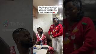 Funke Akindele, Falz, Layi Wasabi on set with director pink