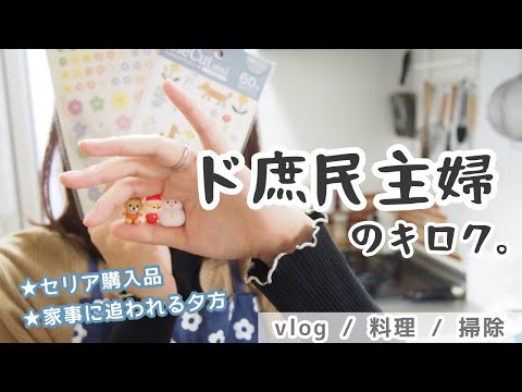 主婦 vlog｜貴重な一人時間だからカメラまわす【セリア購入品/料理/掃除】