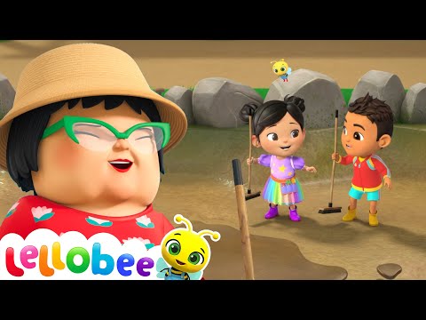 Scrubbing the Pond: A Clean Start for Lellobee | 🍯 Lellobee Kids Songs & Cartoons! Sing and Dance