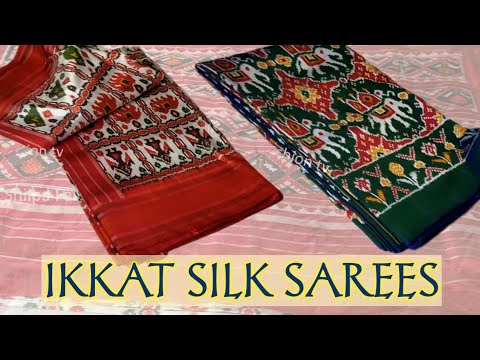 ikkat pochampally sarees latest designs | #ikkat pattu sarees with kanchi border | Shilpa Weaves