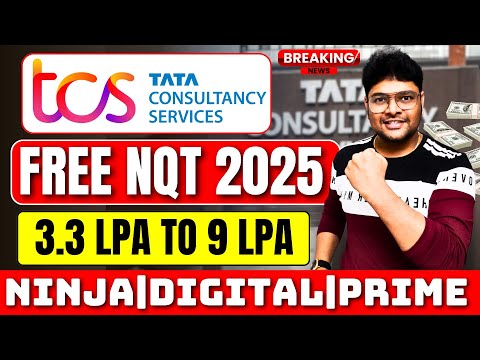 FREE TCS NQT 2025 | TCS MEGA HIRING 2025 | NINJA,DIGITAL& PRIME | TCS Recruitment  | @VtheTechee