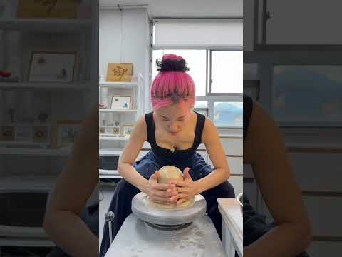 물레로 밥그릇 만들기 making a ceramic plate on the wheel