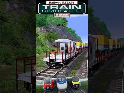 Train Simulator । Lorry Container with WDM3D loco is crossing a hilly area at high speed #shorts