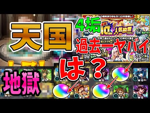 【人気投票ガチャ】一日で『天国』と『地獄』をみたガチャはこちらwwwww　最後に夏ガチャ引く！！　【モンスターストライク】