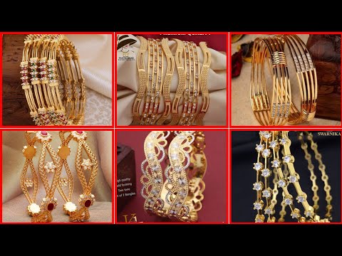 Classic Looking Gold Studded Bangles Pair Signature Collection Jewelry (SS Style Corner)