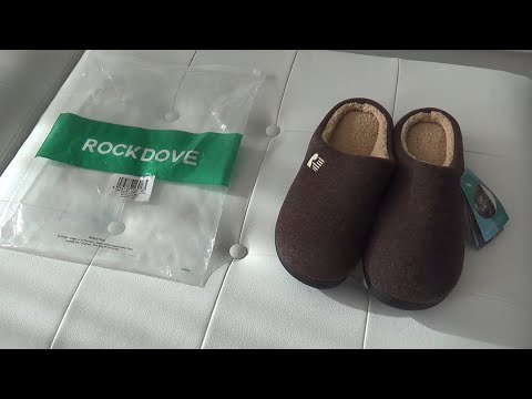 ROCKDOVE MEN'S SHERPA LINED MEMORY FOAM CLOG SLIPPER CUSTOMER REVIEW AND CLOSER LOOK MENS SLIPPERS