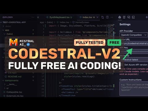 Codestral-V2 (Free API) + Bolt DIY + Cline & Aider: This FREE & NO RATE LIMIT AI Coder is AMAZING!