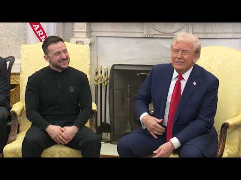 President Trump and Ukrainian President Zelenskyy in Oval Office, Feb  28, 2025- whitehouse courtesy