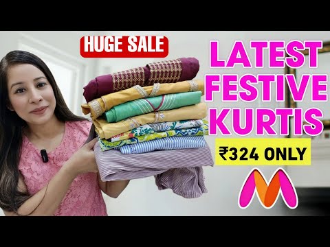 Myntra FestiveWear Special Kurti/Kurta set Haul Starting ₹324💛Embroidery/Sequence Designer kurta Set