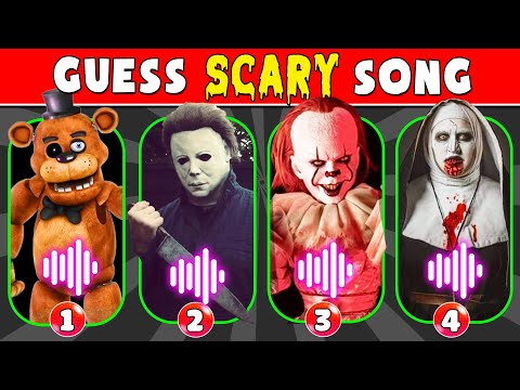 Guess Scary Movie Character by SONG | GhostFace, Pennywise, M3GAN, Michael Myersm, FNAF Quiz