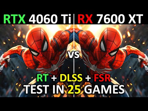 RTX 4060 Ti vs RX 7600 XT | Test in 25 Games | 1080p - 1440p | 2024