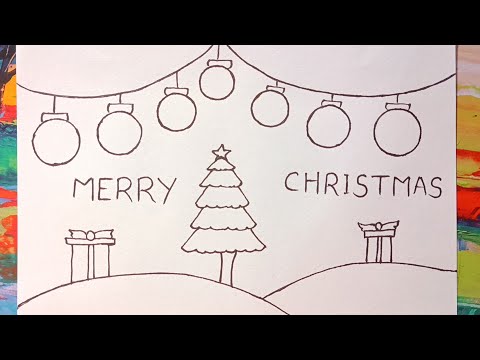 Merry Christmas Drawing Easy | How To Draw Christmas Tree | Pencil Drawing | Art Green |