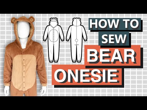 Bear Pajama Onesie for Men: DIY Complete Sewing Steps / PDF Patterns Boutique Sew Along