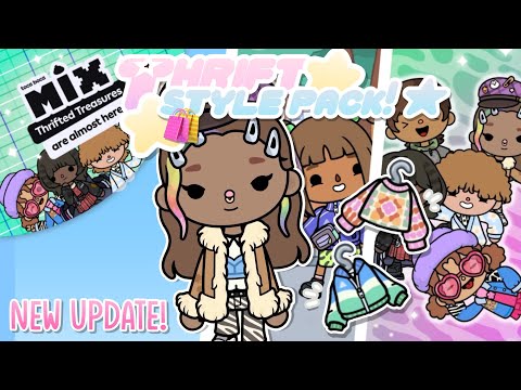 NEW THRIFTED STYLE PACK OUT NOW!! new clothing style pack update🧖🏻‍♀️💐🛍 // new toca boca update! 💗