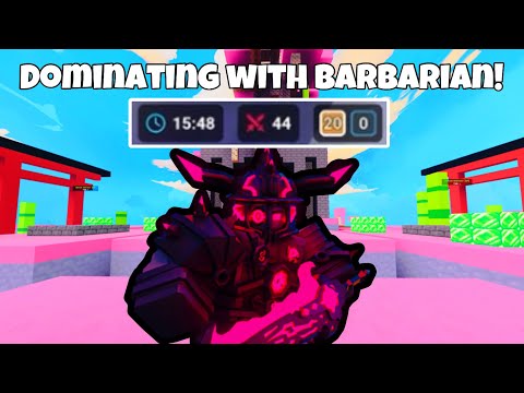 DOMINATING With The Barbarian Kit In Roblox Bedwars!