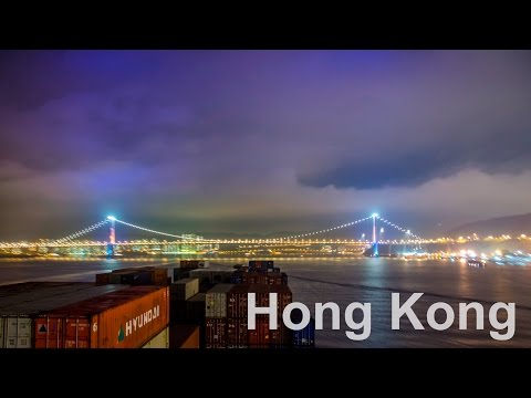 MEGA CONTAINER SHIP passing Hong Kong to China - 4K Timelapse | Life at Sea