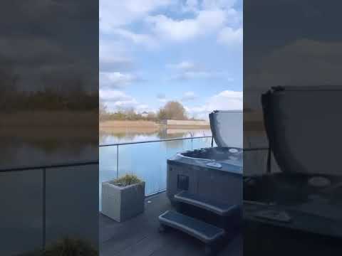 Beautiful view from our Kingfisher Lodge  at Cotswold Water Park Retreats