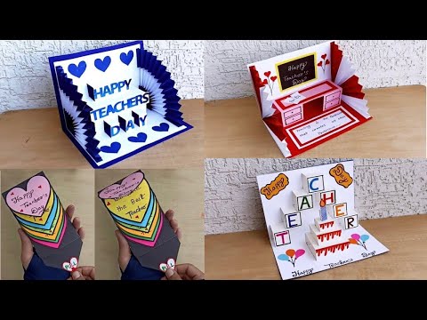 DIY - 4 Happy Teachers Day Card | Handmade Card for Teacher’s Day