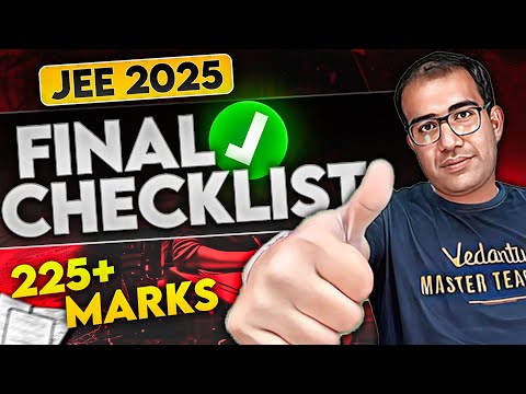 JEE 2025 | ✅FINAL CHECKLIST for 99%ile+ in PCM🚀 ️‍️| Vinay Shur Sir