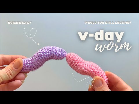 crochet a lil worm with me 🪱 - valentine’s day series part 1