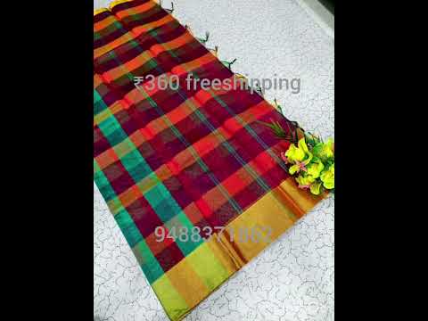 Checked cotton#cottonsaree #checkedsaree #checkedsarees