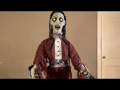 Lowes Pneumatic Ghostly Woman! Unbox/setup/demo. Great Jump Scare Prop! #loweshalloween #halloween