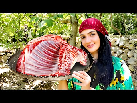 Iranian Village Cooking | Village Girl’s Whole Lamb Ribs Feast