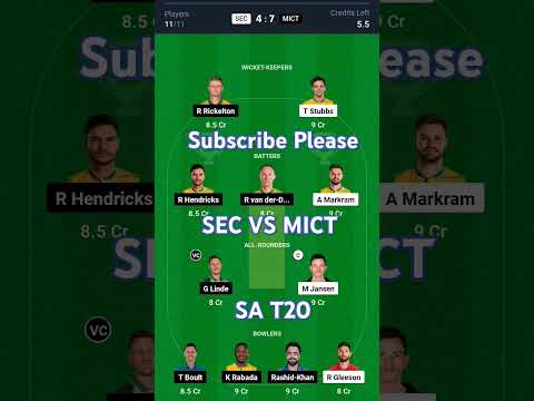 SEC vs MICE Dream11 Prediction | Dream11 Team Of Today Match | MICT vs SEC Dream11 Prediction | SA20